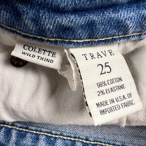 Trave Colette Kick Flare Distressed Jeans Fray Hem Wild Thing Wash Size 25 - Picture 4 of 15